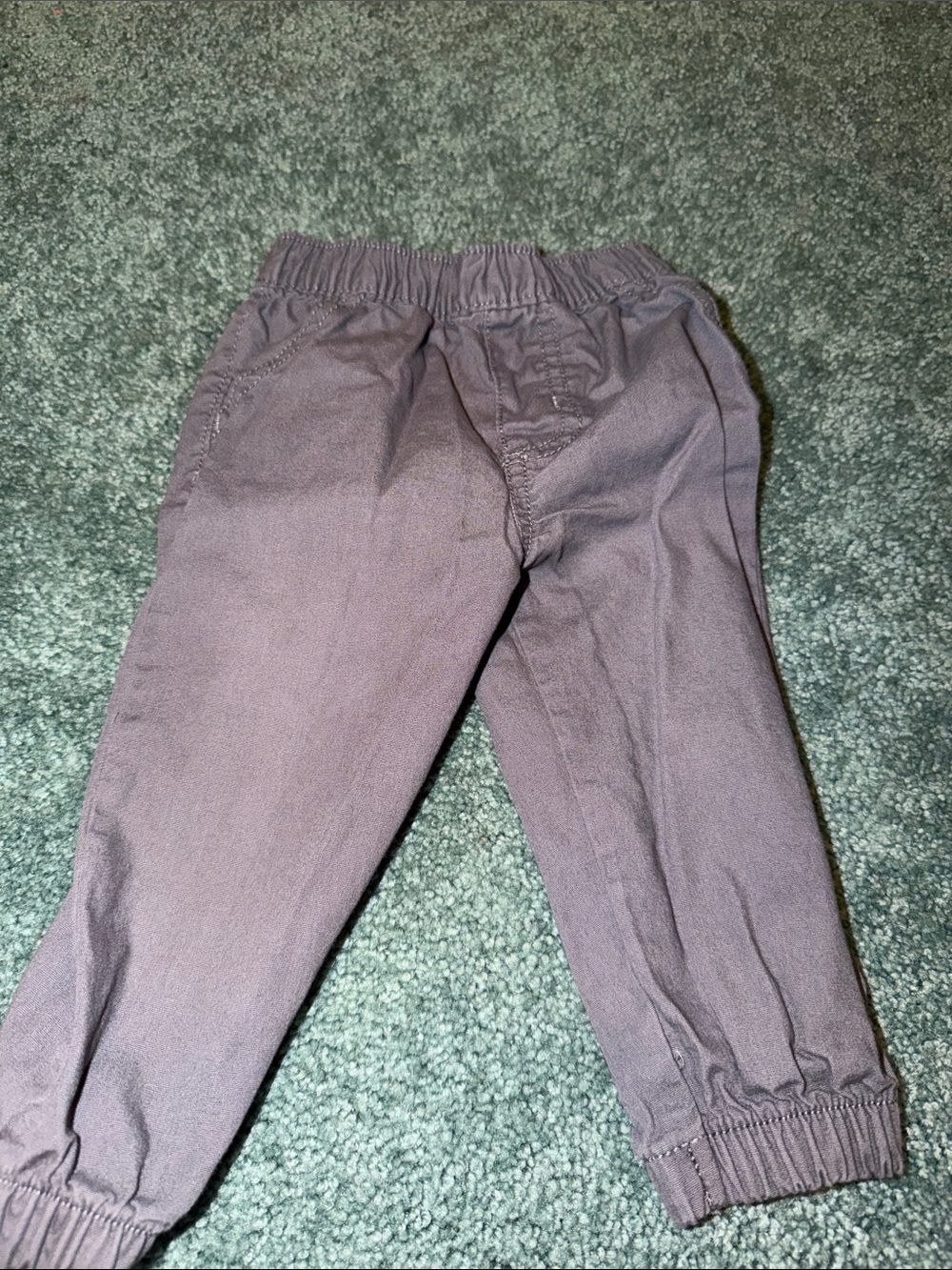 Kids Elastic Waist Brown Jogger Pants